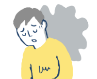 体調のすぐれない男性のイラスト
