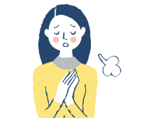 不安を感じている女性のイラスト