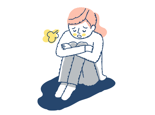 気分が落ち込んだ女性のイラスト