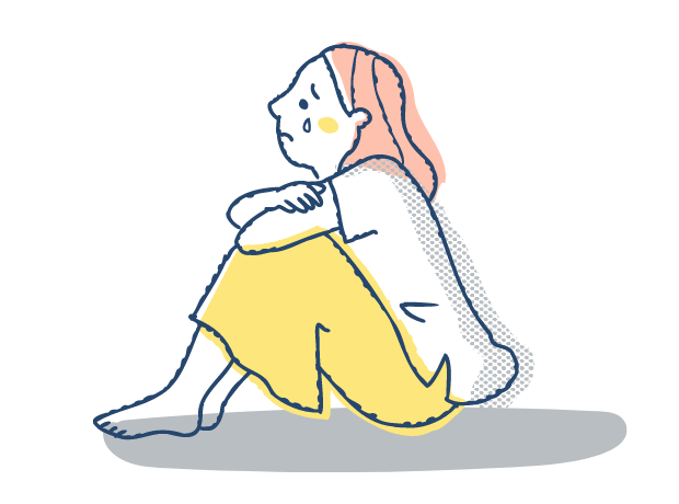 涙を流す女性のイラスト